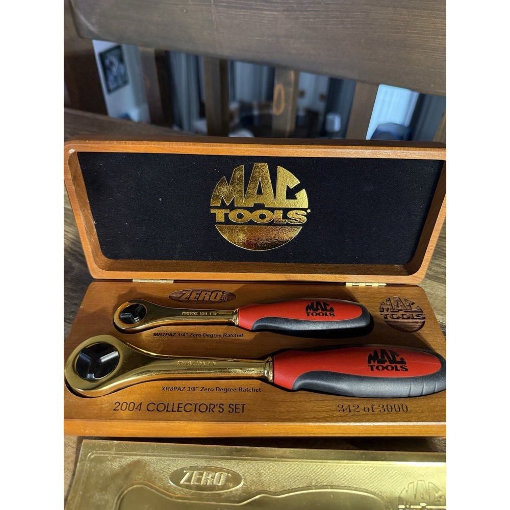 2004 MAC TOOL 24K‎ GOLD PLATED 3/8"AND 1/4" DEGREE ZERO TURN RATCHET SET #342